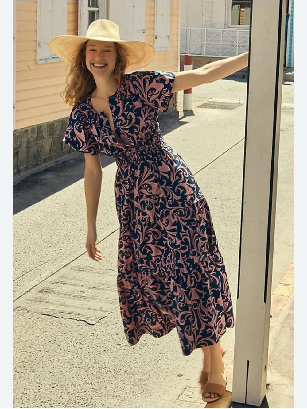Anthropologie The Somerset Maxi Dress Short Sleeve Purple Pink M - Picture 12 of 12